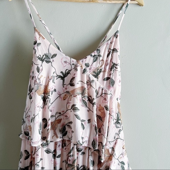 NWT Minkpink • Wild Leopard‎ Ruffle Midi Dress in Pink, Size Small - Picture 6 of 16